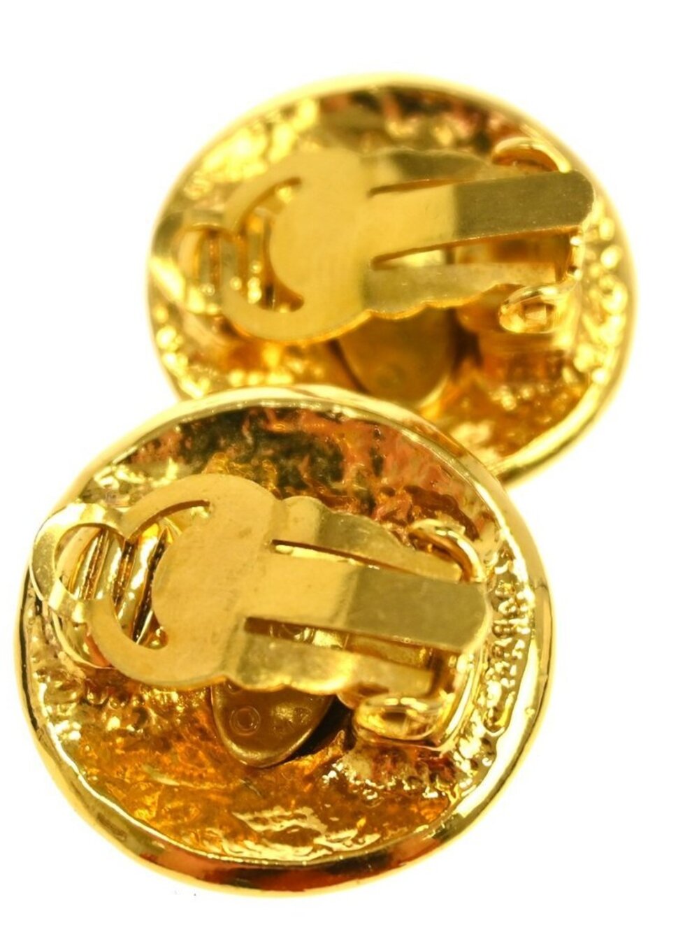 Chanel Button Clip-On Earrings Gold 94P NQ06216 - Picture 11 of 11